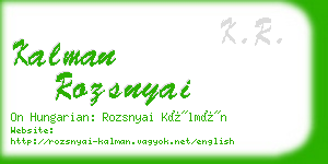 kalman rozsnyai business card